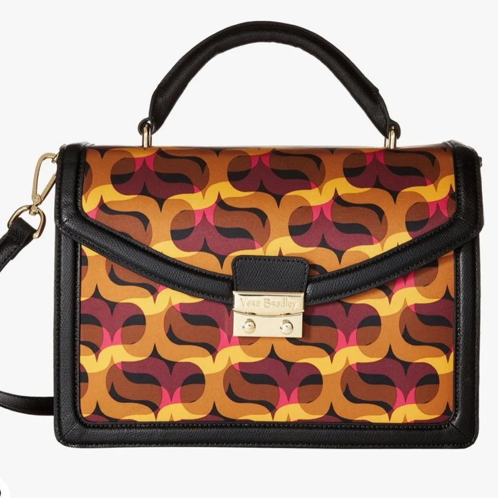 Vera Bradley Lydia structured mod print‎ satchel crossbody mini briefcase NWOT